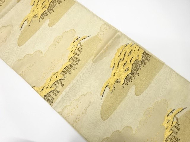 JAPANESE KIMONO / ANTIQUE FUKURO OBI / SILK / WOVEN PINE